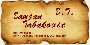 Damjan Tabaković vizit kartica